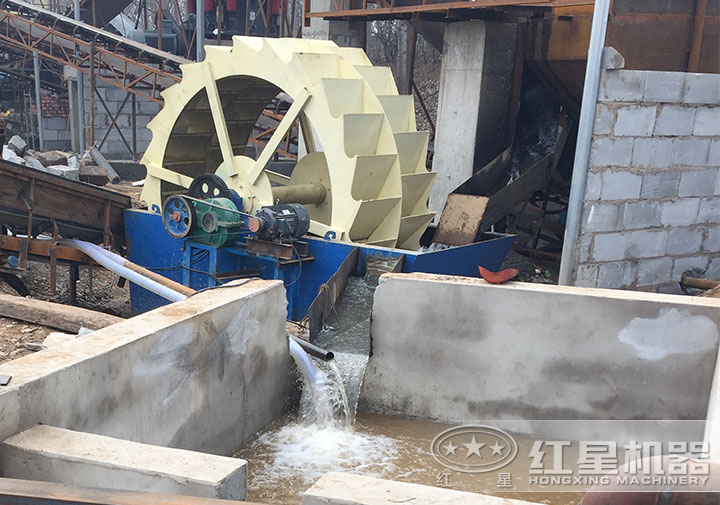 大型水洗砂機設備作業(yè)現場