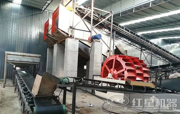 大型水洗砂機設備作業(yè)現場